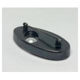 Lovely Sculptural Modernist Sterling Silver Brooch w/Genuine Pearl & Inset Stone