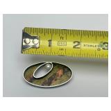 Lovely Sculptural Modernist Sterling Silver Brooch w/Genuine Pearl & Inset Stone