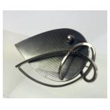 Signed Sculptural Modernist Sterling Silver Brooch