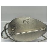 Signed Sculptural Modernist Sterling Silver Brooch