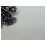 Vintage Abstract Surrealist Style Sterling Silver Brooch