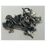 Vintage Abstract Surrealist Style Sterling Silver Brooch