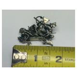 Vintage Abstract Surrealist Style Sterling Silver Brooch