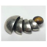 Signed Sculptural Modernist Sterling Silver Brooch - Signed ORR
