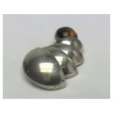 Signed Sculptural Modernist Sterling Silver Brooch - Signed ORR