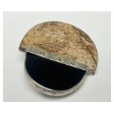Signed Sterling Silver Jasper & Onyx Brooch by Great Falls Metal Works