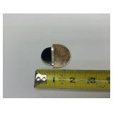 Signed Sterling Silver Jasper & Onyx Brooch by Great Falls Metal Works