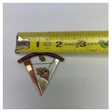 Very Nice Sterling Silver & Copper Oak Leaf Brooch w/Orange Gemstone Acorn