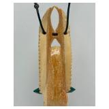 Wonderful Carved Bone or Fossil Ivory Owl Pendant Necklace by Susan Tereba