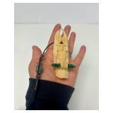 Wonderful Carved Bone or Fossil Ivory Owl Pendant Necklace by Susan Tereba