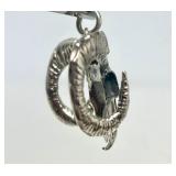 Sterling Silver 3D Goat/Ram Skull Pendant