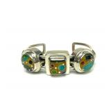Outstanding Handmade Sterling Silver & Cloisonne Enamel Bracelet by William Bailey