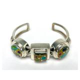 Outstanding Handmade Sterling Silver & Cloisonne Enamel Bracelet by William Bailey