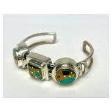 Outstanding Handmade Sterling Silver & Cloisonne Enamel Bracelet by William Bailey