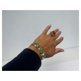 Outstanding Handmade Sterling Silver & Cloisonne Enamel Bracelet by William Bailey