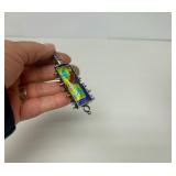 Outstanding Large Handmade Sterling Silver & Cloisonne Enamel Pendant by William Bailey