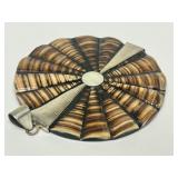 Large Round Sterling Silver Shell Pendant