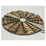 Large Round Sterling Silver Shell Pendant