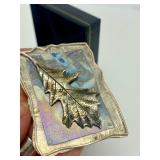 Gorgeous Large Sculptural Sterling Silver Oak Leaf Brooch - Signed "Noel"
