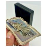 Gorgeous Large Sculptural Sterling Silver Oak Leaf Brooch - Signed "Noel"