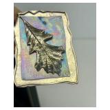 Gorgeous Large Sculptural Sterling Silver Oak Leaf Brooch - Signed "Noel"