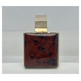 Large Black & Red Stone Sterling Silver Pendant