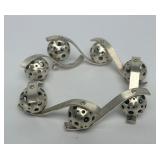 Very Nice Brand New Brushed Sterling Silver & Pierced Bracelet