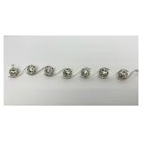 Very Nice Brand New Brushed Sterling Silver & Pierced Bracelet