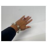 Very Nice Brand New Brushed Sterling Silver & Pierced Bracelet