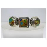 Outstanding Handmade Sterling Silver & Cloisonne Enamel Bracelet by William Bailey
