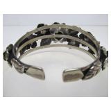 Beautiful Heavy Sterling Silver Floral Cuff Bracelet