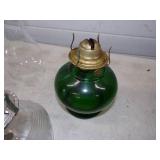 3 Vintage Kerosene Lamps and 2 Chimines