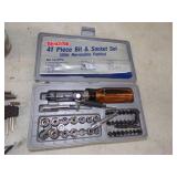 Tool lot with Sockets, Bits Screwdrivers