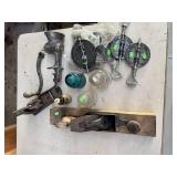 Wood Plane, Vintage Insulators, Pipe parts, Meat Grinder