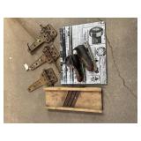 Vintage Hinges, Ice Skates and Slicer