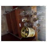 Vintage Kerosene Lamps and Rolling Cart