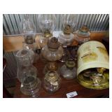 Vintage Kerosene Lamps and Rolling Cart