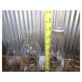 Vintage Kerosene Lamps and Rolling Cart