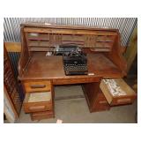Roll Top Desk and Vintage Typewriter