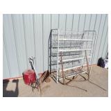 Metal Rack, Vintage Large Hooks, Vintage Can and more