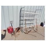 Metal Rack, Vintage Large Hooks, Vintage Can and more