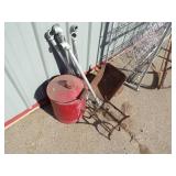 Metal Rack, Vintage Large Hooks, Vintage Can and more