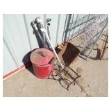 Metal Rack, Vintage Large Hooks, Vintage Can and more