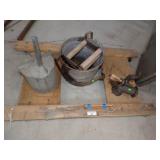 Vintage Cart, Vintage Funnel, Mop Bucket, Meat Grinder