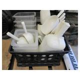 Assorted Scoops & Plastic Container...