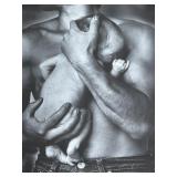 Framed Print by Jan Saudek in Black and White"Theatre of Life" Man holding a baby