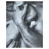 Framed Print by Jan Saudek in Black and White"Theatre of Life" Man holding a baby