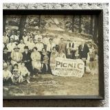 Vintage Black and White Photographic Framed Print Excelsior July 5th Picnic 