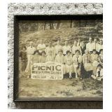 Vintage Black and White Photographic Framed Print Excelsior July 5th Picnic 