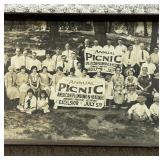 Vintage Black and White Photographic Framed Print Excelsior July 5th Picnic 